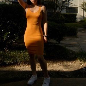 Yellow bodycon dress